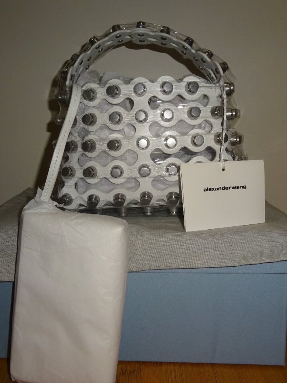 Alexander Wang Rex Small Studded Wavy Leather Top-Handle Bag